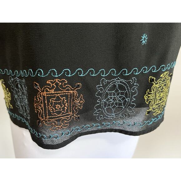 Studio I Women's 10 Vtg Y2k Embroidered Blouse Tank 2pc Set Fairy Goth - Picture 5 of 7